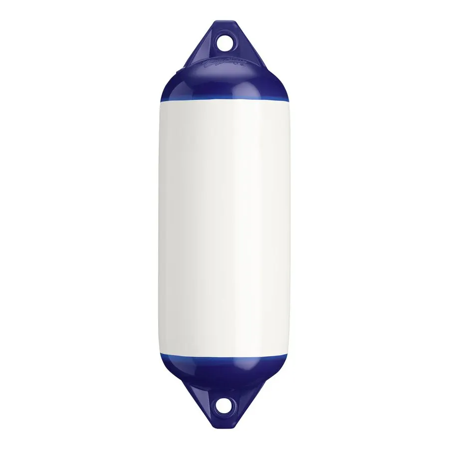 F2 Series Twin-Eye Cylindrical Fender 22 cm - White & Blue