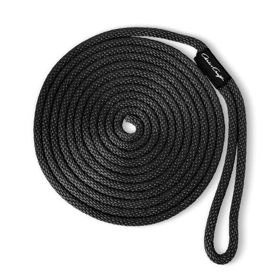 1/2" x 20 ft Double Braid Nylon Dock Line, Navy Blue