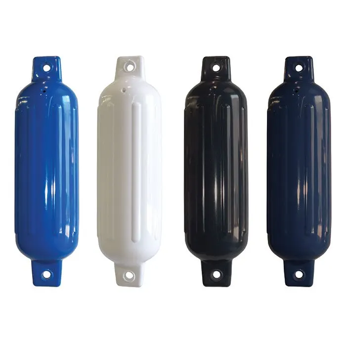 Twin-Eye Inflatable Cylindrical Fender 15 x 58 cm - Navy Blue