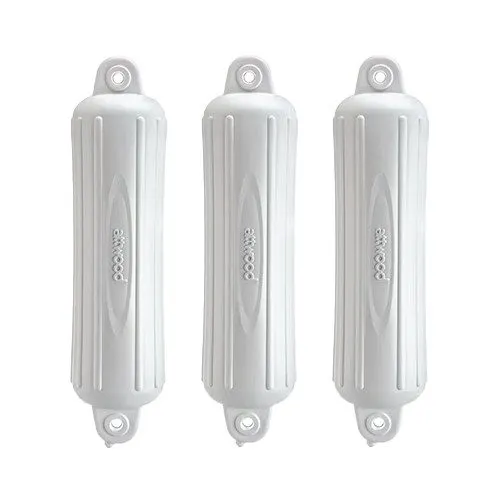 Guest Mooring Cylindrical Fender Set 14 x 45 cm - White (Pair)