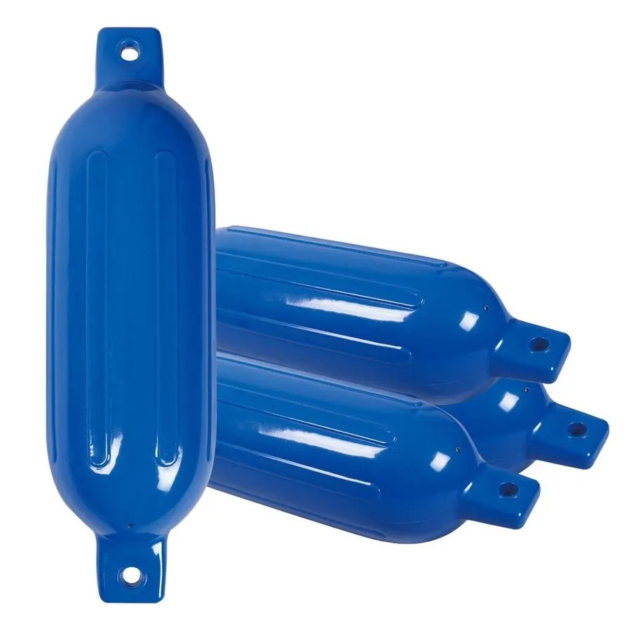Ribbed Cylindrical Fender 12 x 48 cm - Blue