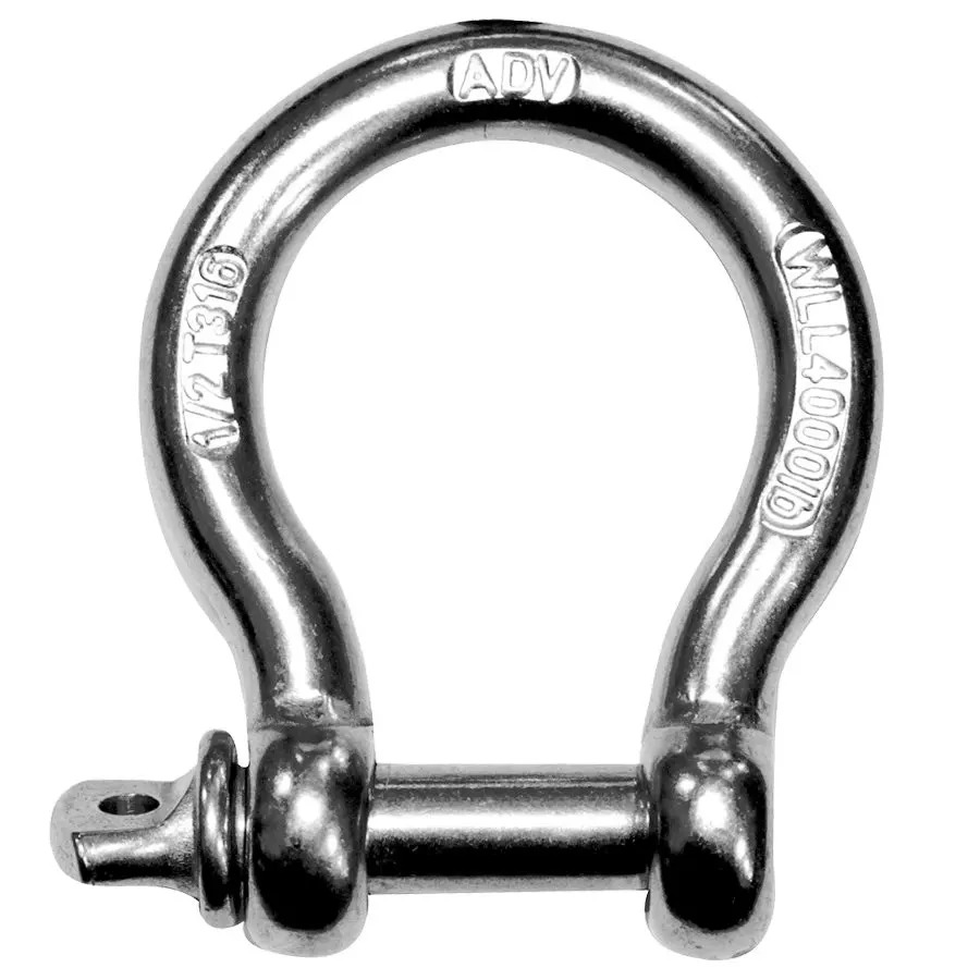 M6 Bow Shackle, 316 Stainless Screw Pin (10-Pack)