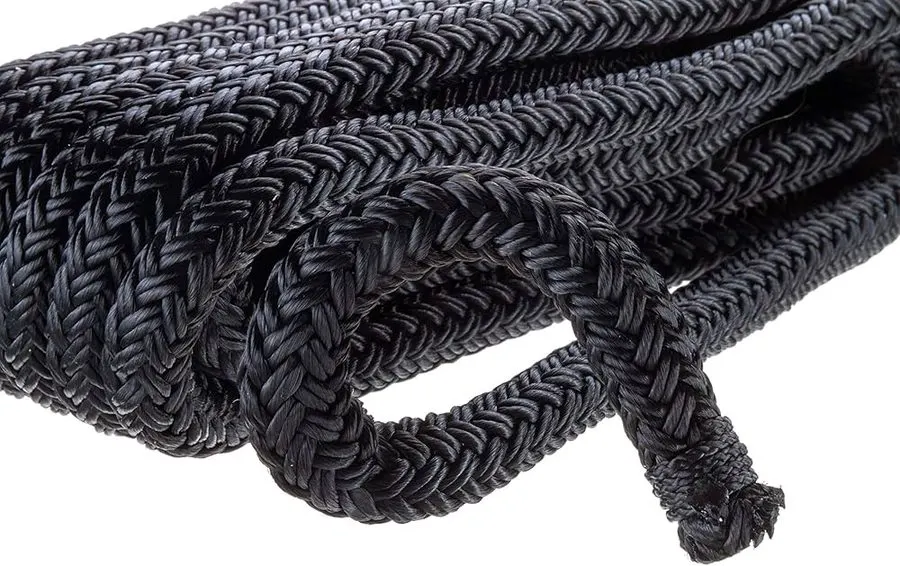 1/2" x 15 ft Double Braid Nylon Dock Line, Black