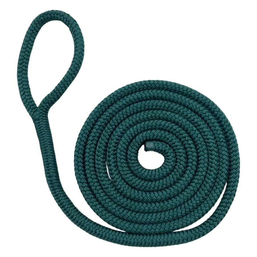 3/8" x 25 ft Double Braid Nylon Dock Line, Teal