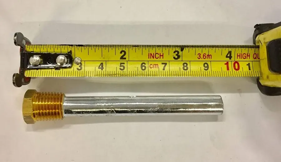 Zinc Pencil Anode with Brass Plug - 3/8" NPT