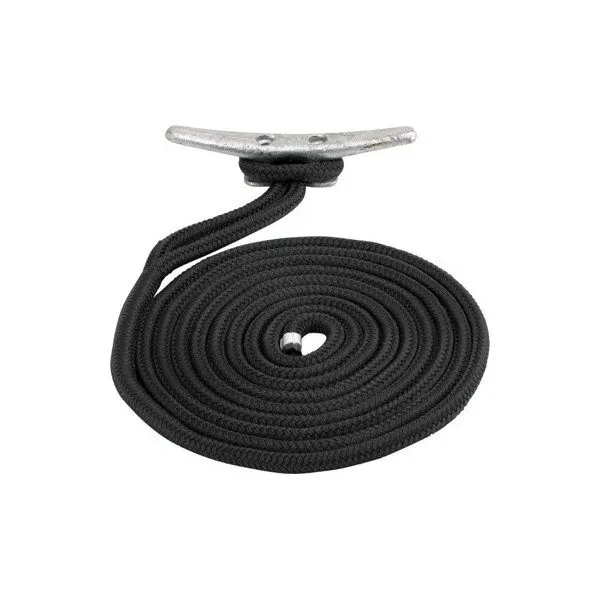 3/8" x 12 ft Double Braid Cleat Whip Line, Black
