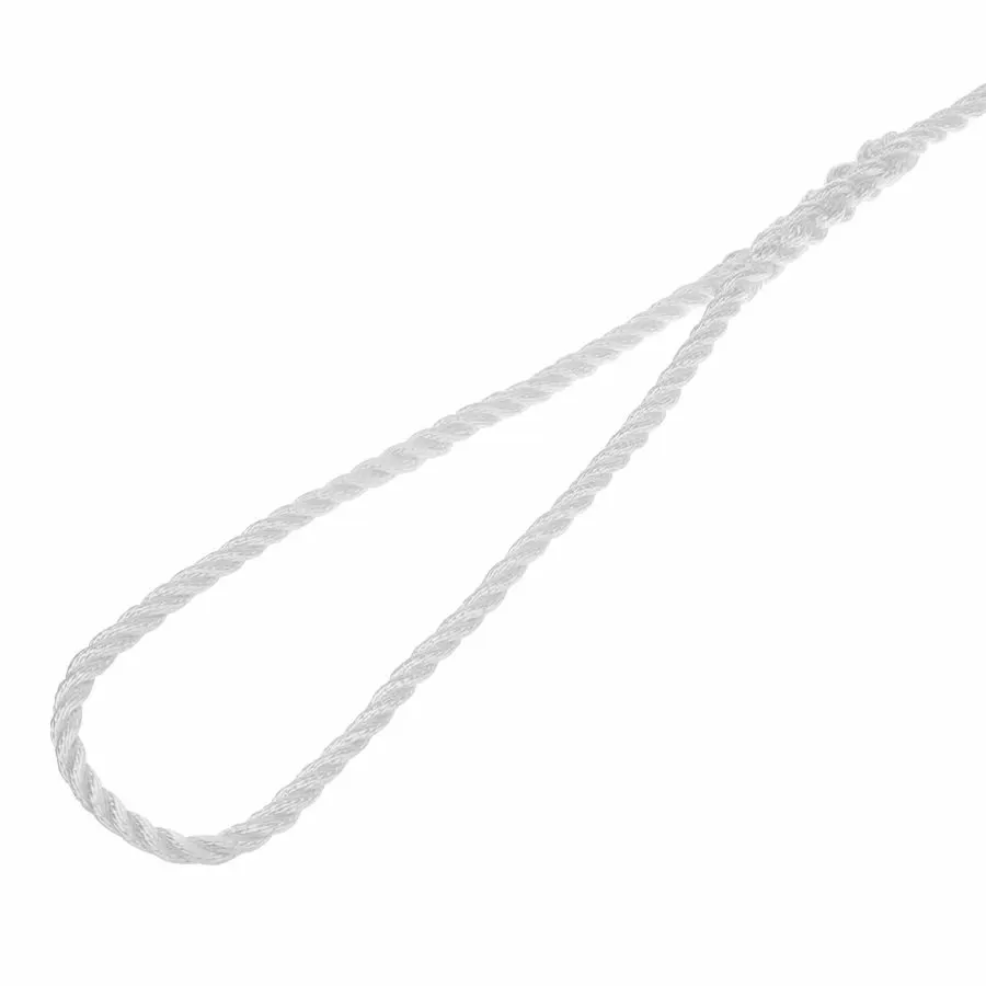 1/2" x 15 ft 3-Strand Twisted Nylon Dock Line, White/Gold