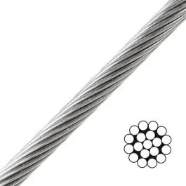 316 Stainless Steel 1x19 Wire Rope 4mm (per metre)