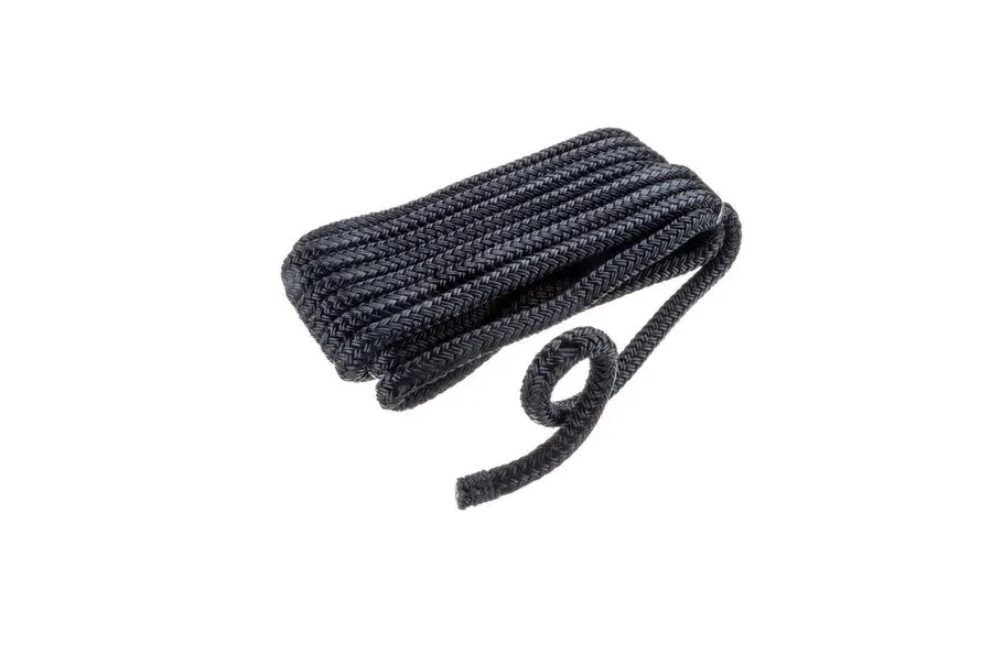 3/8" x 15 ft Double Braid Nylon Dock Lines, Black