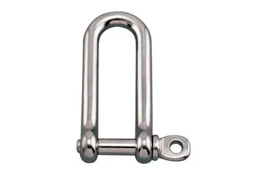M8 60mm Long D Shackle, 316 Stainless Screw Pin (5-Pack)