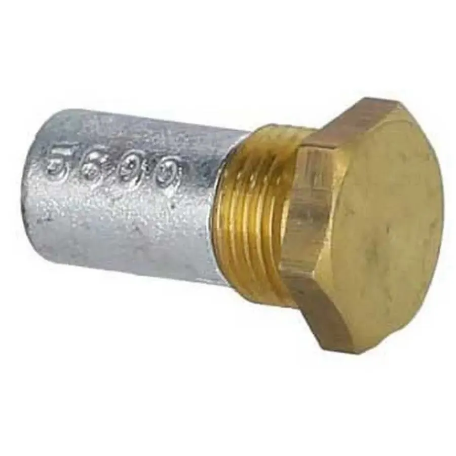 Zinc Pencil Anode with Plug - Heat Exchanger — Halcyon Zinc Works