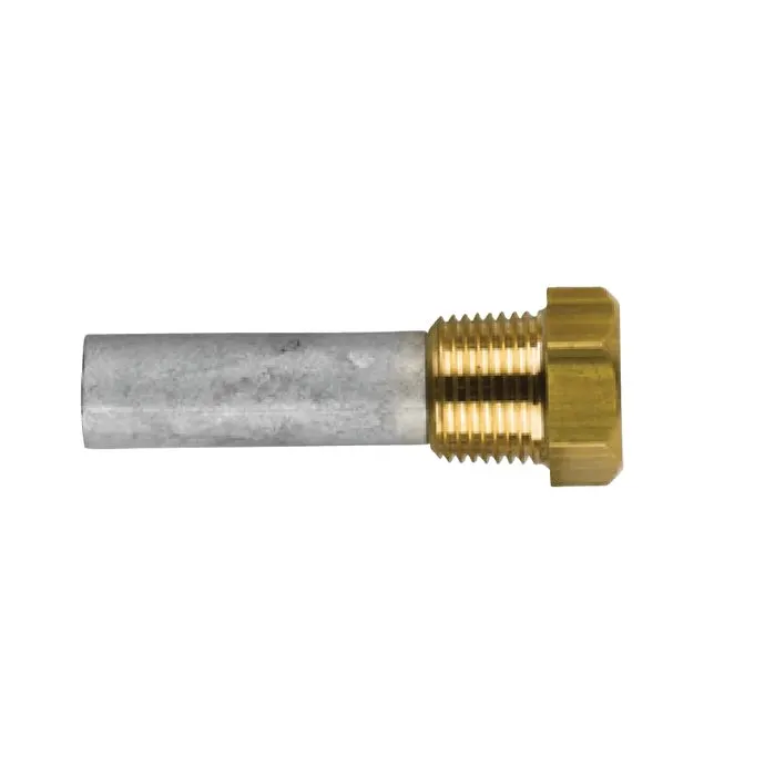 Zinc Pencil Anode with Brass Plug - 1/2" BSPT Heat Exchanger