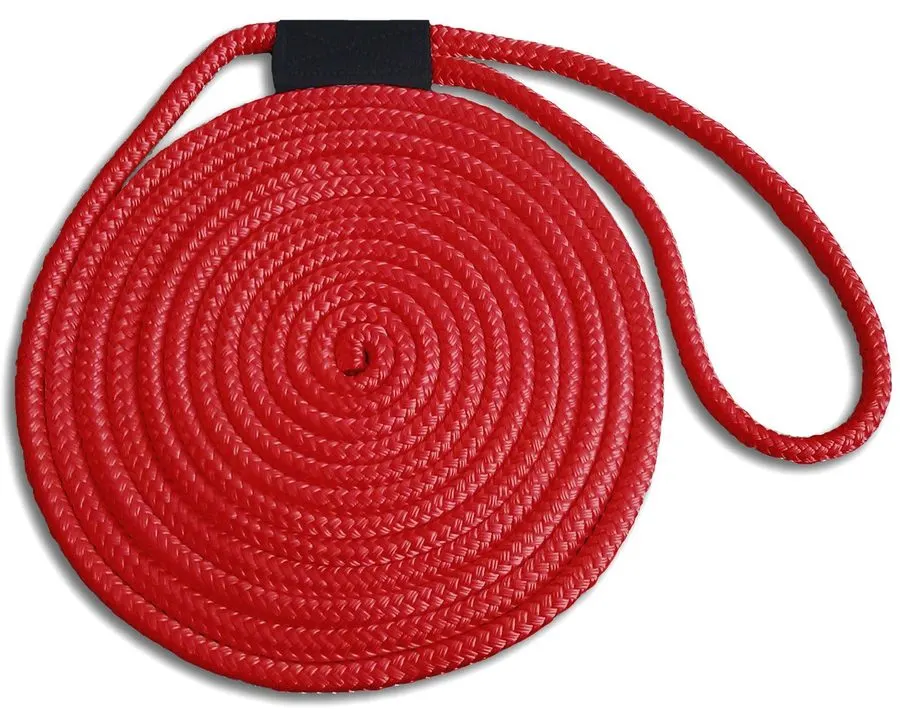 5/8" x 25 ft Double Braid Nylon Dock Line, Burgundy