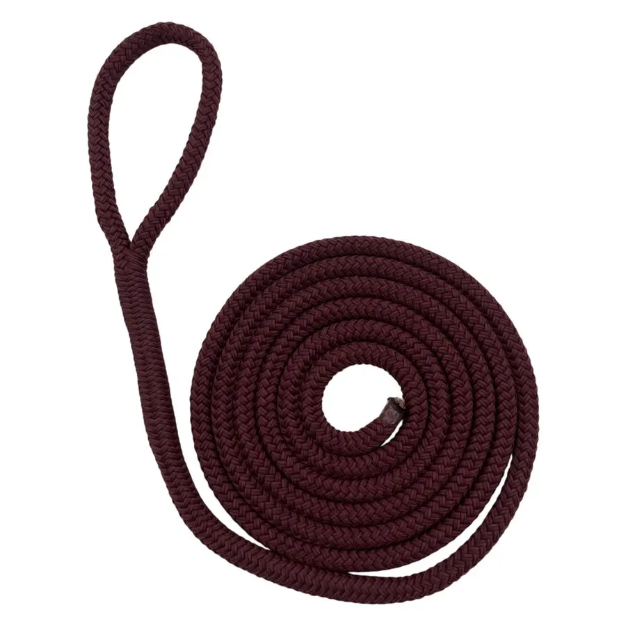 5/8" x 25 ft Double Braid Nylon Dock Line, Burgundy