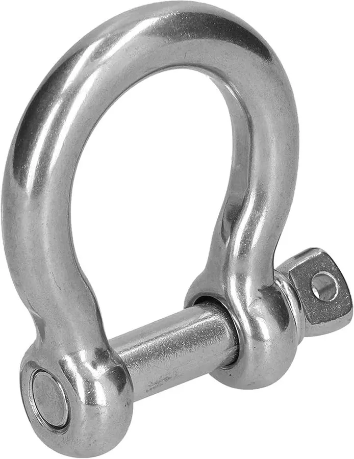 M8 Bow Anchor Shackle with Screw Pin, 304 Stainless