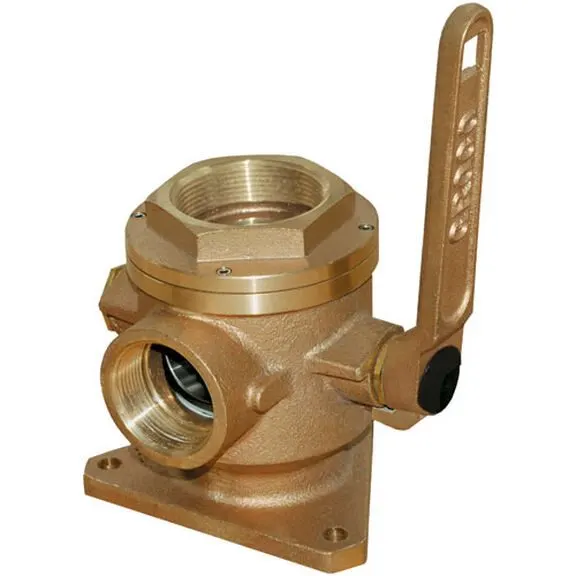 Bronze Seacock with Curved Hose Barb