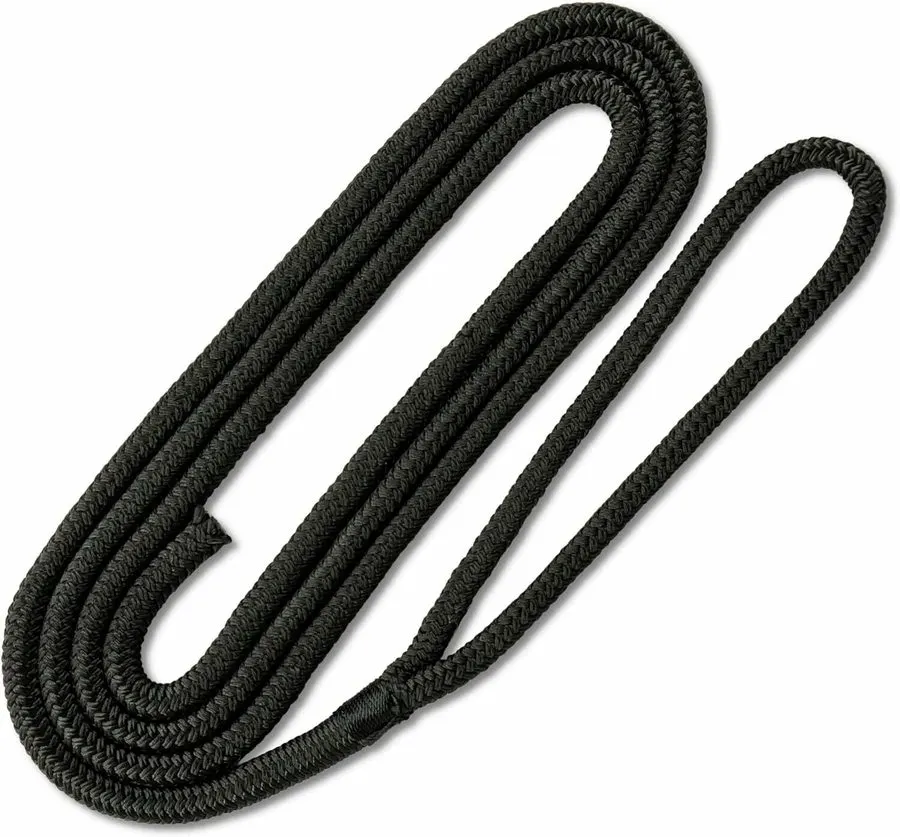 5/8" x 25 ft Double Braid Nylon Dock Lines, Black