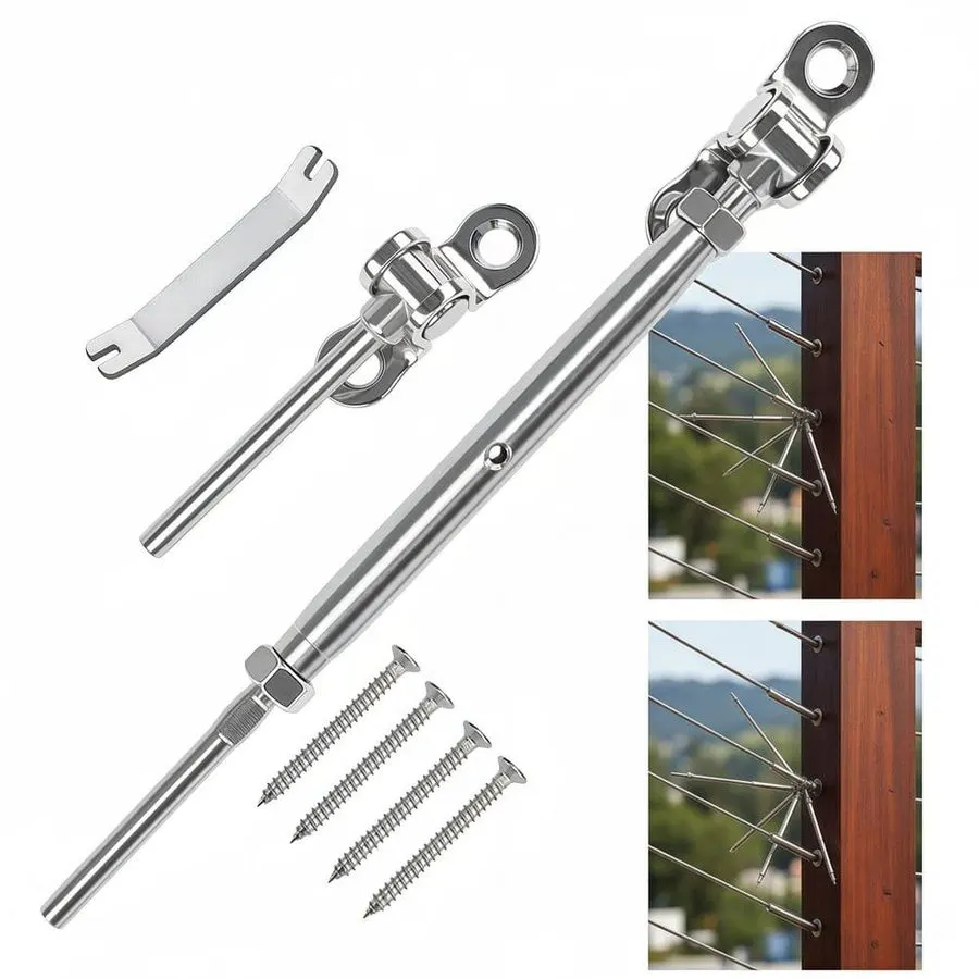 316 Stainless Steel Cable Railing Kit 4mm (Wire, Thimbles & Swage Studs)