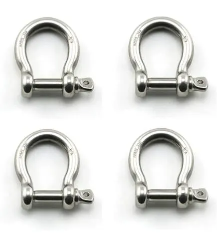 5mm Mini Bow Anchor Shackle, Non-Slip Screw Pin (5-Pack)