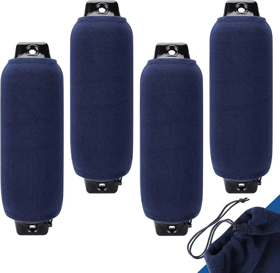 Fleece Cylindrical Fender Cover 21 x 65 cm - Navy Blue