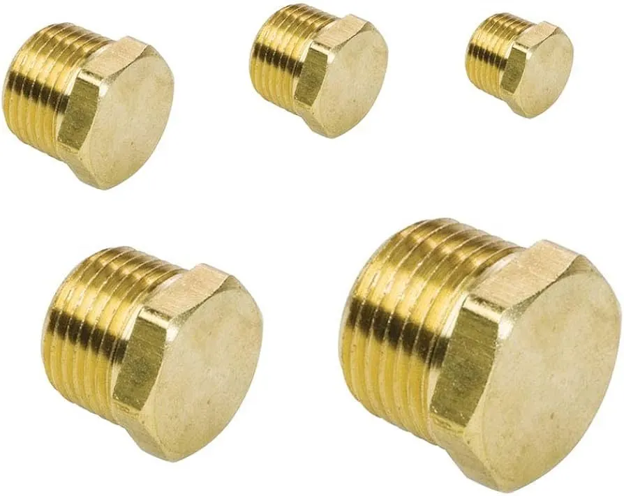 Brass Plug Assortment - 1/4", 3/8" & 1/2" NPT (3-Pack)