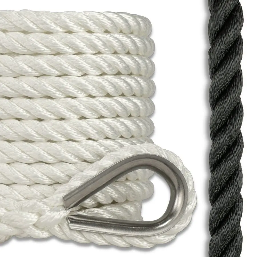 5/8" x 50 ft 3-Strand Nylon Anchor & Mooring Line
