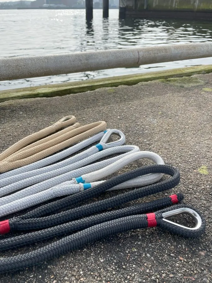 3/8" x 15 ft Double Braid Nylon Dock Lines, Black