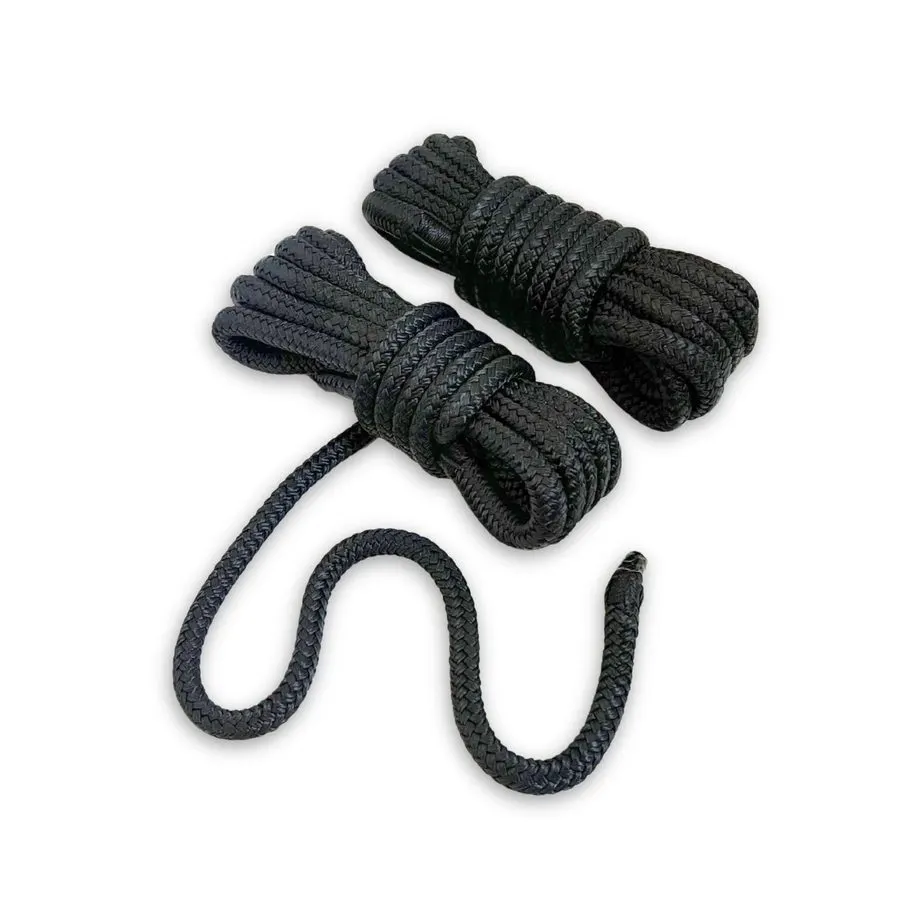 3/8" x 15 ft Double Braid Nylon Dock Line, Black