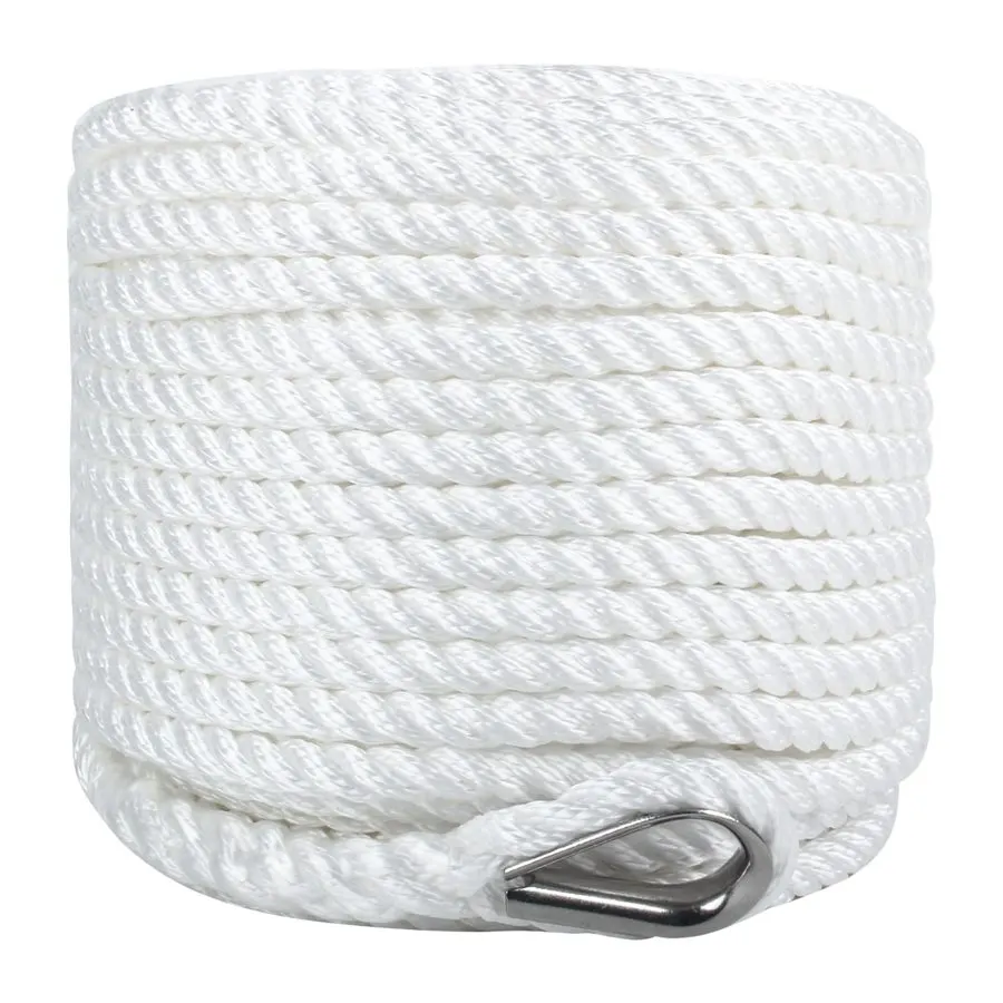 5/8" x 50 ft 3-Strand Nylon Anchor & Mooring Line