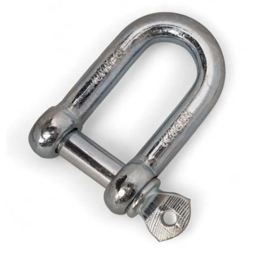 Long D Shackle for Chain & Wire Rope, 8mm (10-Pack)