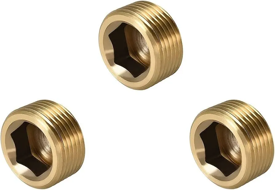 Brass Plug Assortment - 1/4", 3/8" & 1/2" NPT (3-Pack)