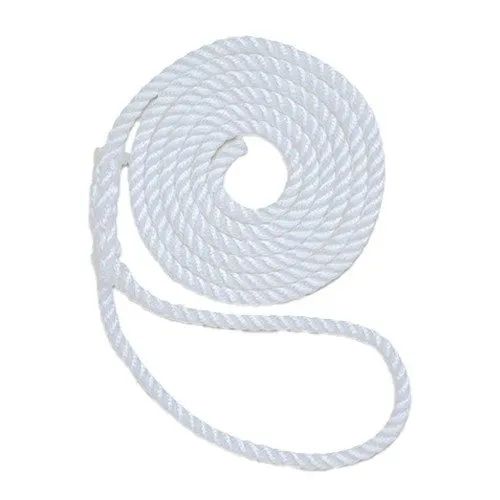 5/8" x 25 ft 3-Strand Twisted Nylon Dock Line, White