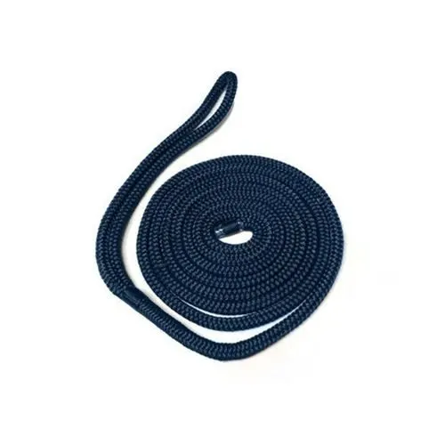3/8" x 15 ft Double Braid Nylon Dock Line, Navy Blue