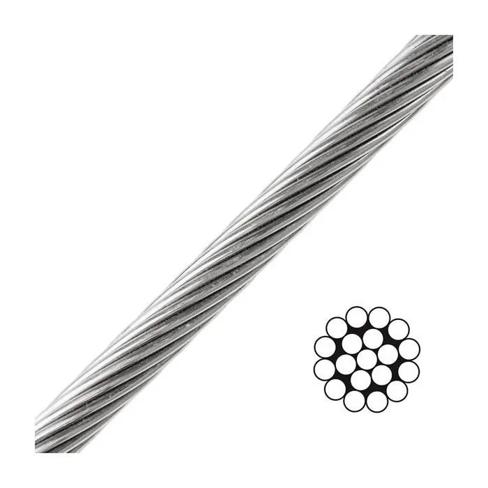 316 Stainless Steel 1x19 Wire Rope 6mm (per metre)