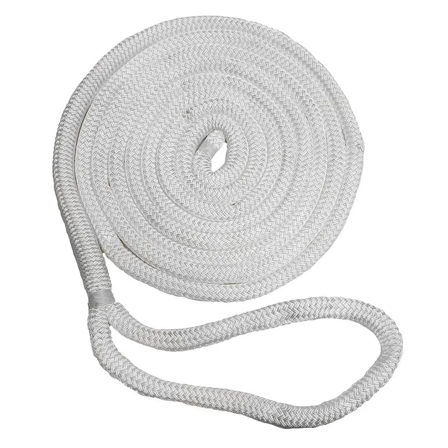 1/2" x 20 ft Double Braid Nylon Dock Lines, White
