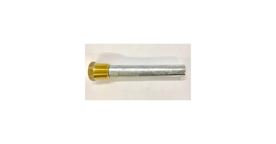 Zinc Pencil Anode with Brass Plug (1/2" BSPT, Ø15 x 40mm)