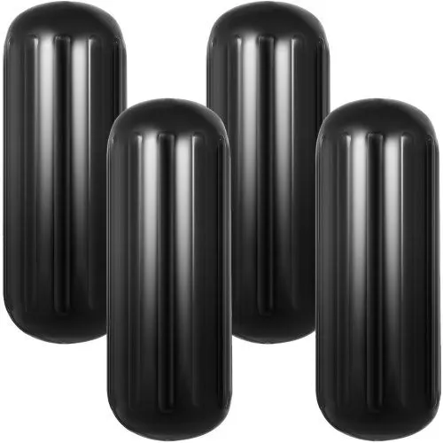 Ribbed Cylindrical Fender 12 x 48 cm - Black