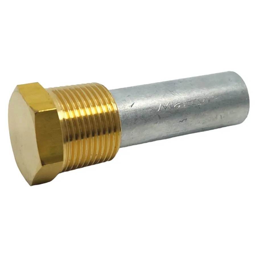 Aluminium Pencil Anode with Brass Plug - 3/8" NPT Saltwater
