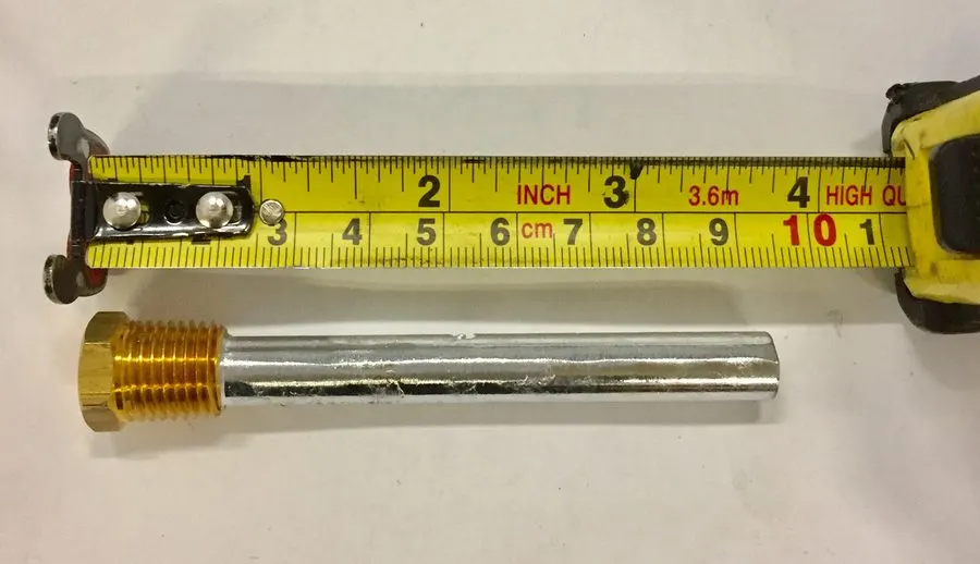 Aluminium Pencil Anode with Brass Plug - 3/8" NPT Saltwater