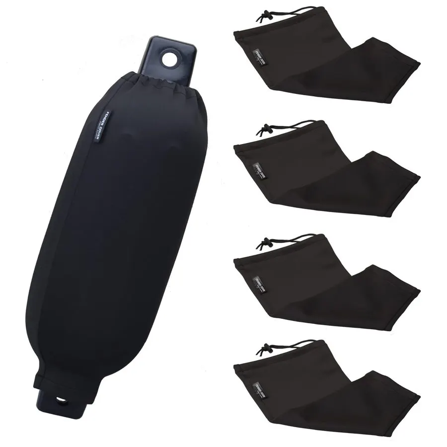 UV-Resistant Polyester Fender Cover 21 x 65 cm - Black
