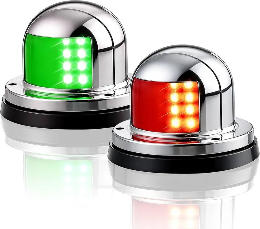 LED Port & Starboard Side Lights, Vertical Mount, 2NM (Pair)