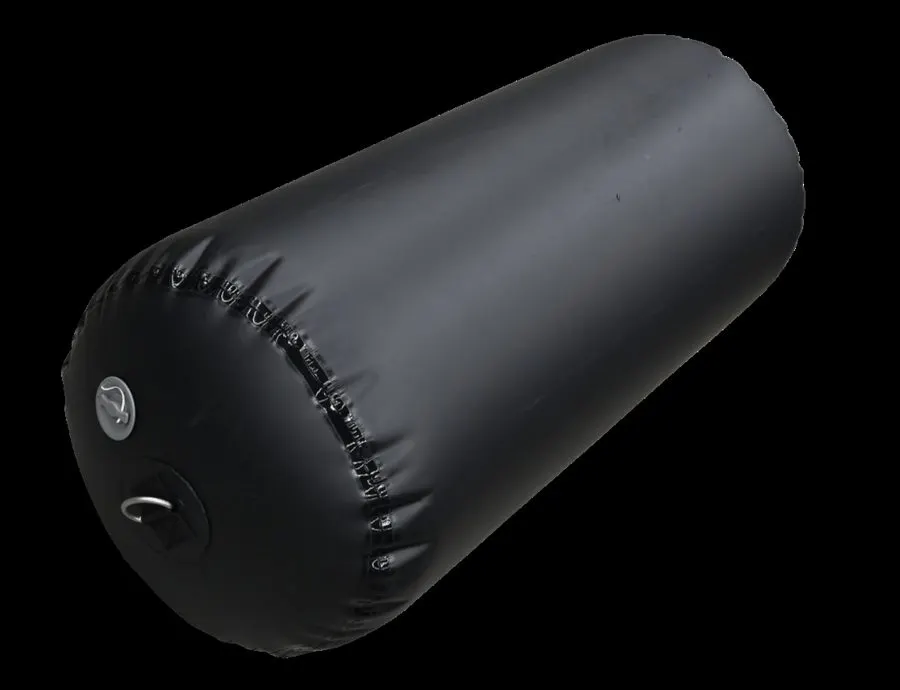 Twin-Eye Inflatable Cylindrical Fender 24 x 72 cm - Black