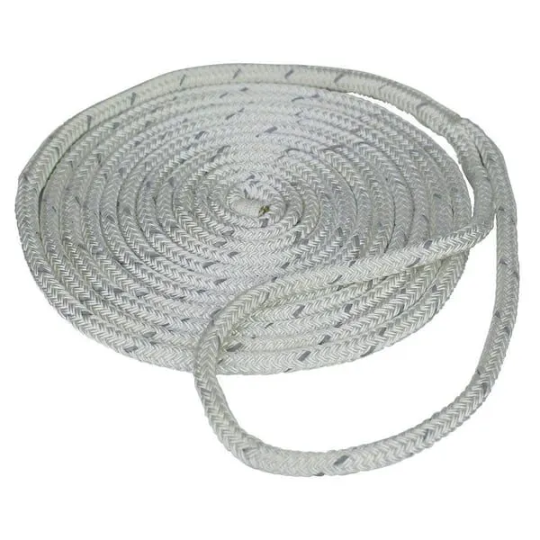 1/2" x 25 ft Double Braid Nylon Dock Line, White