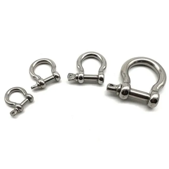 M8 Bow Anchor Shackle with Screw Pin, 304 Stainless