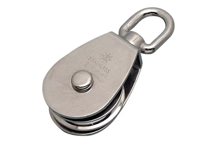35mm Single Swivel Block, Plain-Bearing 316 Stainless Cheeks