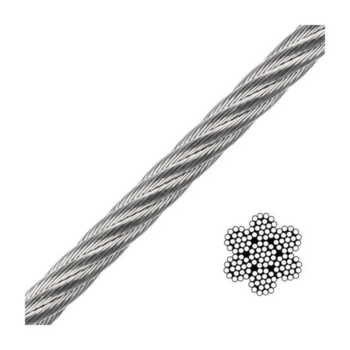 316 Stainless Steel 7x19 Flexible Wire Rope 4mm (per metre)