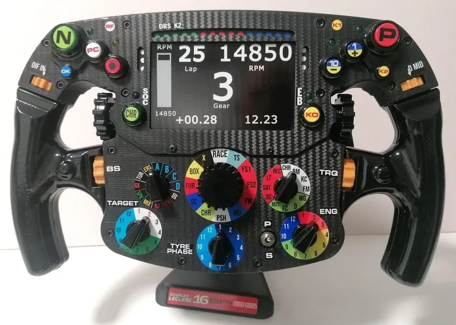 Graphite Replica Racing Steering Wheel Display