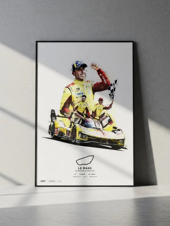 Classic Race Motorsport Framed Print — Championship White
