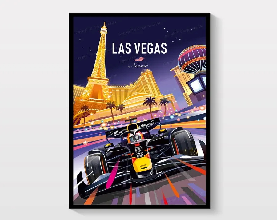 Modern Motorsport Framed Print — Azure