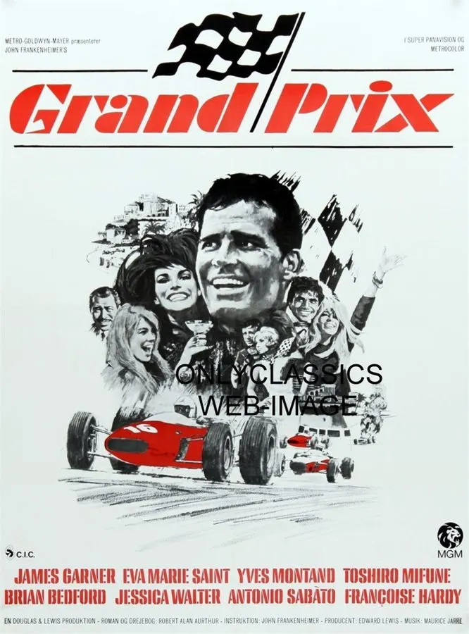 Vintage-style Motorsport Framed Print — Scarlet